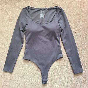 Klassy Network Gray Long Sleeve Bramisuit Size M NWOT